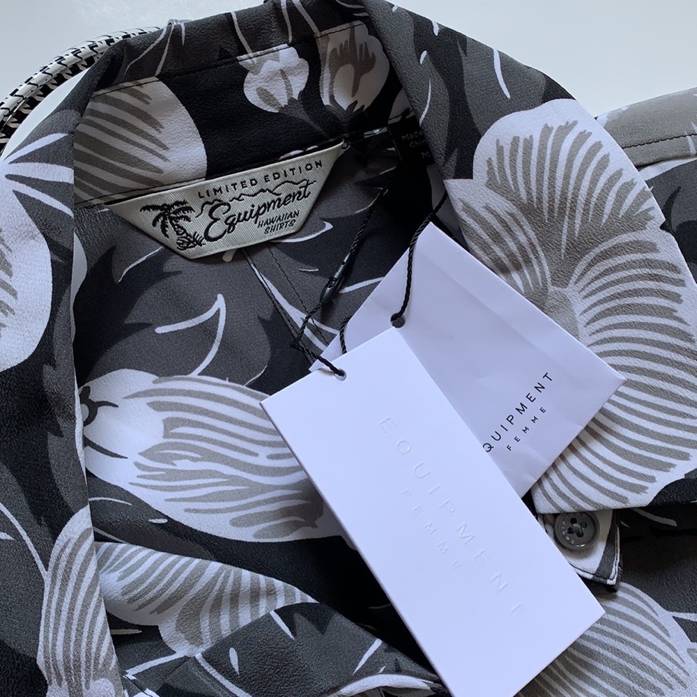 🍀🌷🍀 Equipment belted floral-print washed-silk dress M - Picture 9 of 11